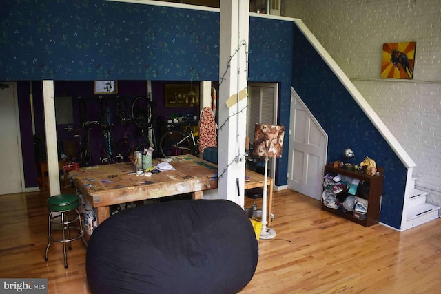 dining area featuring light wood-type flooring