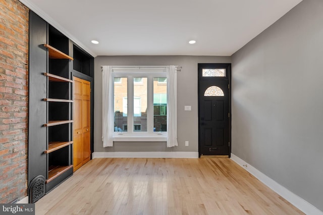 entrance foyer with light wood-type flooring