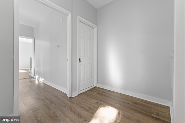 spare room with wood-type flooring