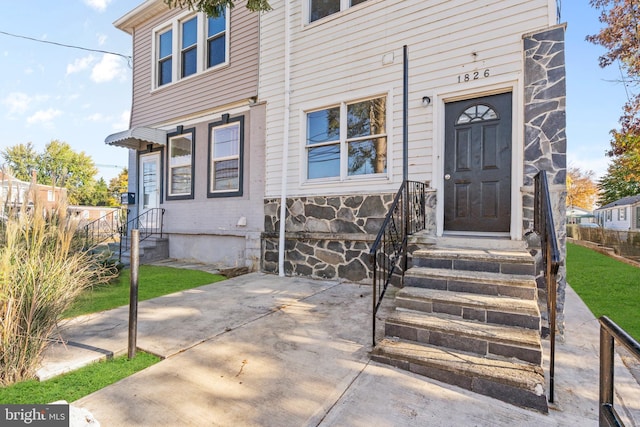 1826 Brunswick Ave, Lawrence Township, NJ 08648 - property entrance with stone siding