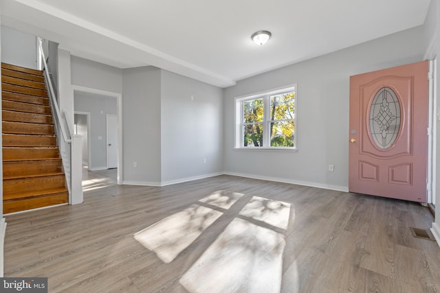 entryway with light wood-type flooring