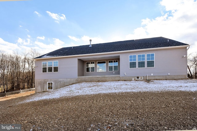 view of snow covered property