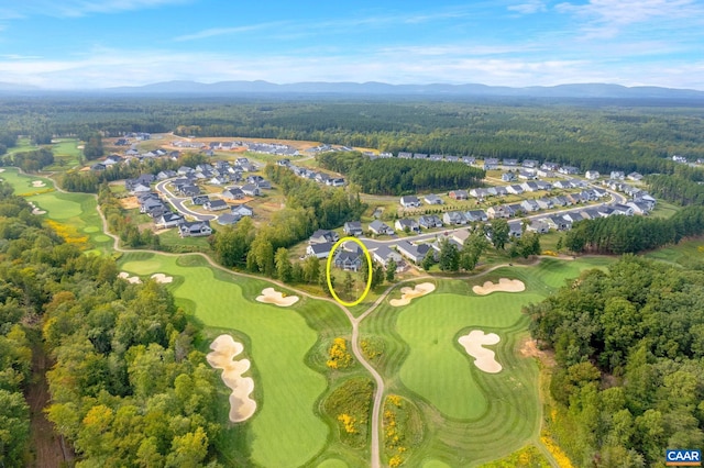 aerial view with a mountain view