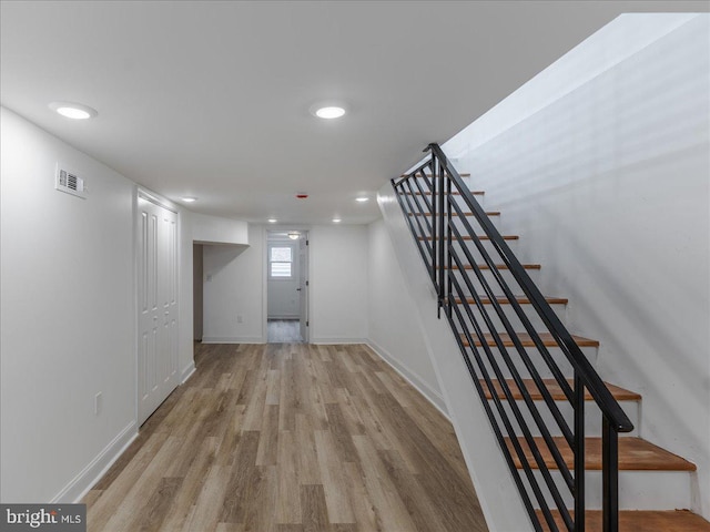 interior space featuring light wood-type flooring