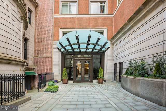 entrance to property with french doors