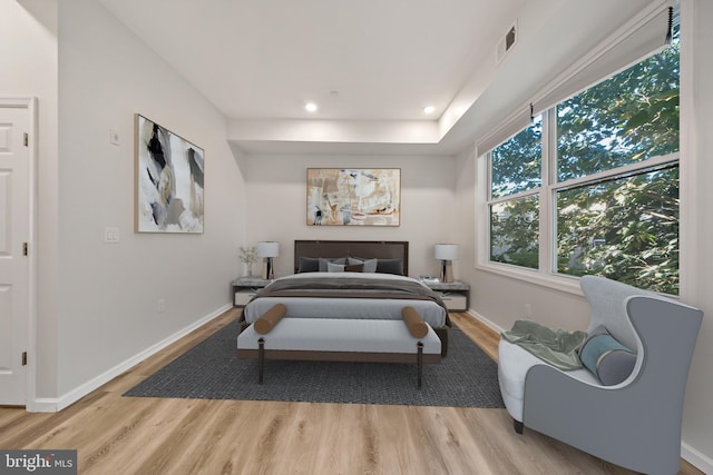 bedroom featuring light hardwood / wood-style flooring