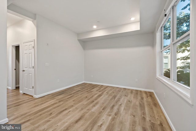 empty room featuring light hardwood / wood-style floors