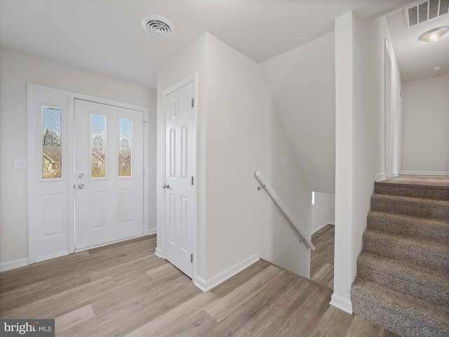 foyer featuring light wood-type flooring