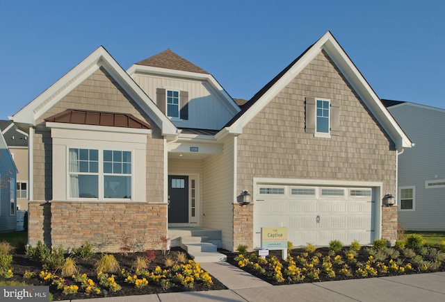 craftsman-style house with a garage