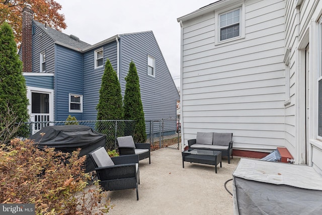 view of patio featuring an outdoor living space