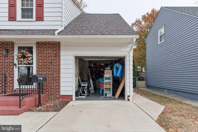 view of garage