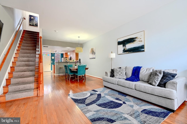 living room featuring hardwood / wood-style floors