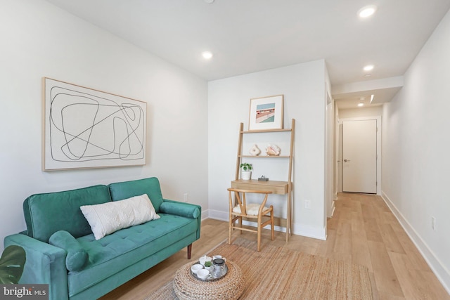 3205 N 35th St Unit 5, Philadelphia, PA 19129 - living room with light wood finished floors, recessed lighting, and baseboards