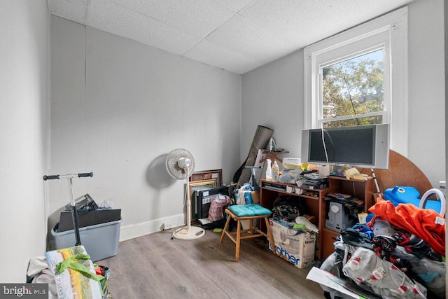 interior space with hardwood / wood-style flooring