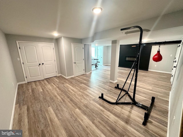 2040 Jelena Rd, Shippensburg, PA 17257 - workout area featuring wood finished floors and baseboards