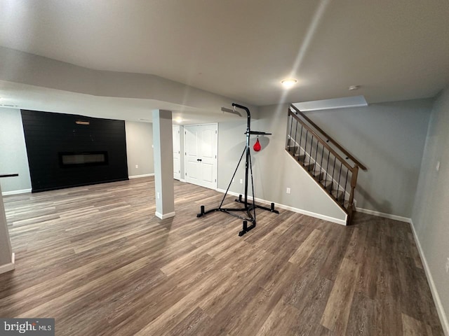 2040 Jelena Rd, Shippensburg, PA 17257 - finished basement with wood finished floors, baseboards, and stairway