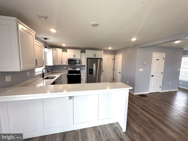 2040 Jelena Rd, Shippensburg, PA 17257 - kitchen with stainless steel appliances, a sink, light countertops, a peninsula, and recessed lighting