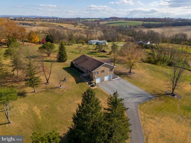 drone / aerial view featuring a rural view