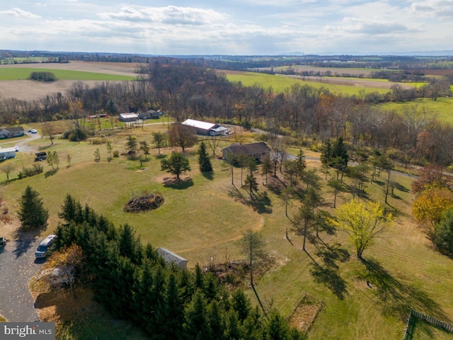 drone / aerial view featuring a rural view