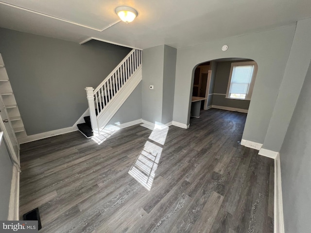 interior space featuring dark hardwood / wood-style floors