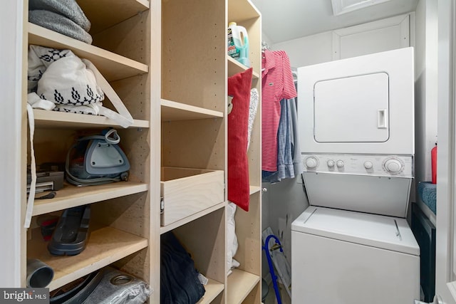 1343 Lombard St Unit B, Philadelphia, PA 19147 - washroom with stacked washing machine and dryer