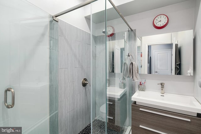 1343 Lombard St Unit B, Philadelphia, PA 19147 - bathroom with vanity and a stall shower