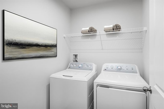 laundry area featuring washer and dryer