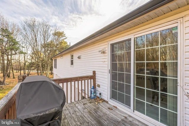 deck featuring area for grilling