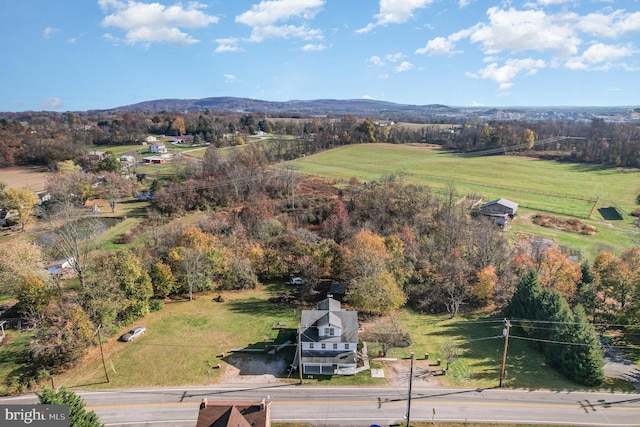 bird's eye view with a rural view