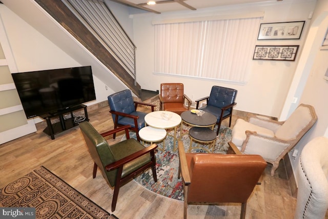 sitting room featuring hardwood / wood-style floors