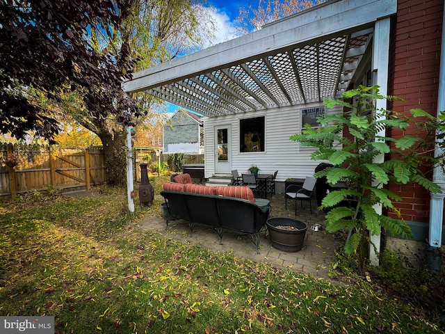 view of patio with a pergola