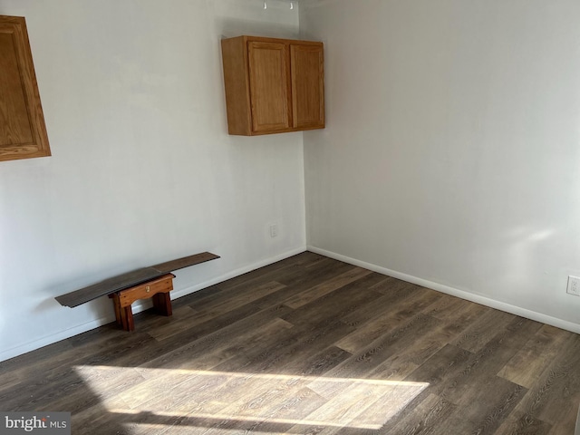 spare room featuring dark hardwood / wood-style flooring