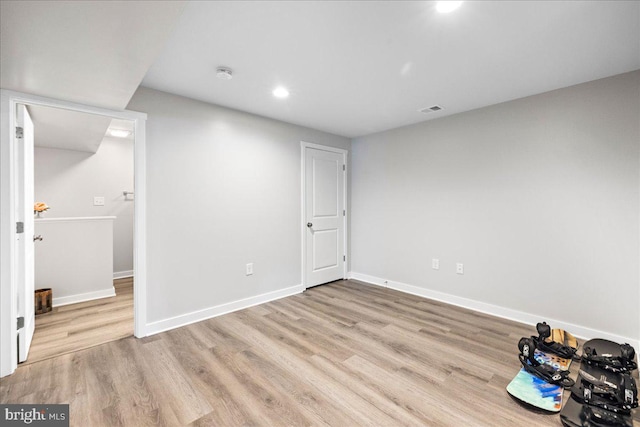 interior space with light wood-type flooring