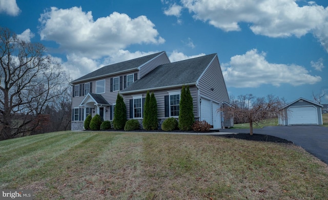 colonial house with a front lawn