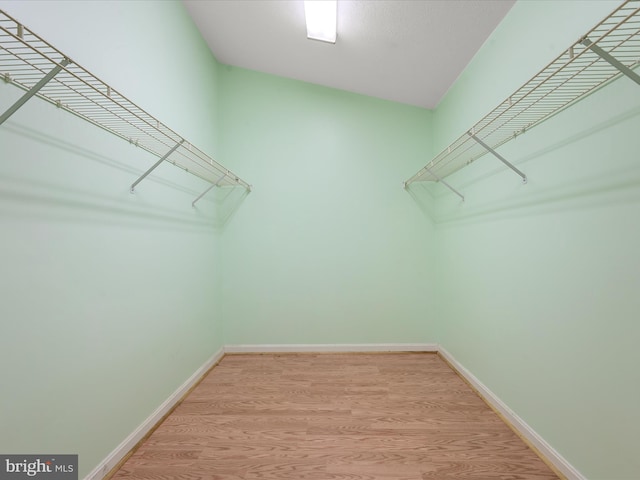 walk in closet featuring hardwood / wood-style floors