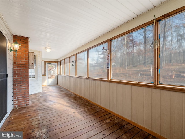 view of unfurnished sunroom