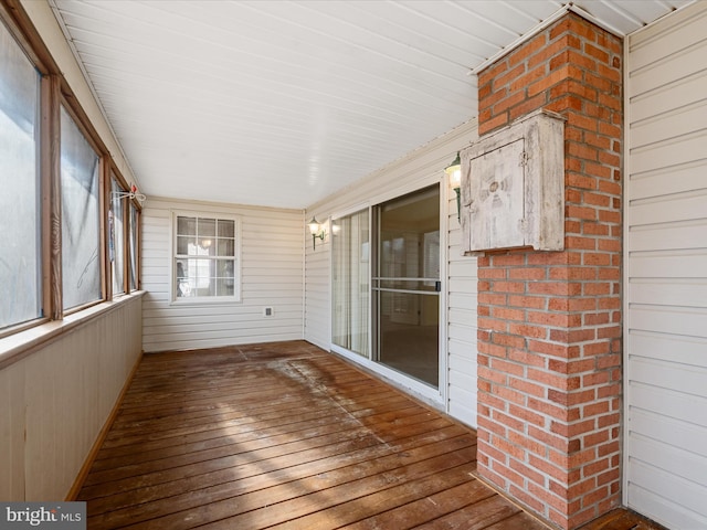 view of unfurnished sunroom