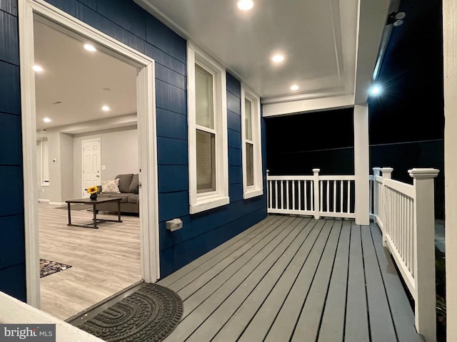 wooden deck with covered porch