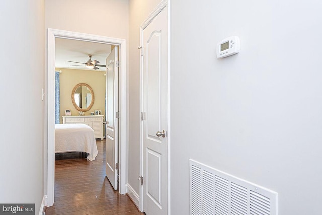 hall featuring dark hardwood / wood-style flooring