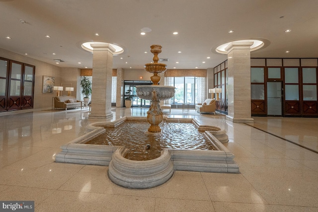 lobby featuring recessed lighting