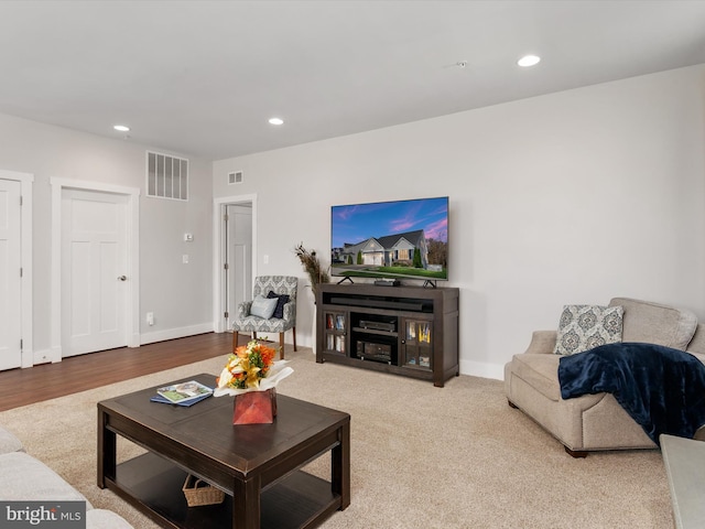 living room featuring hardwood / wood-style flooring