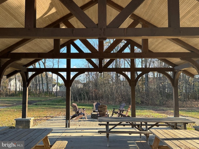 surrounding community featuring a gazebo and a patio area