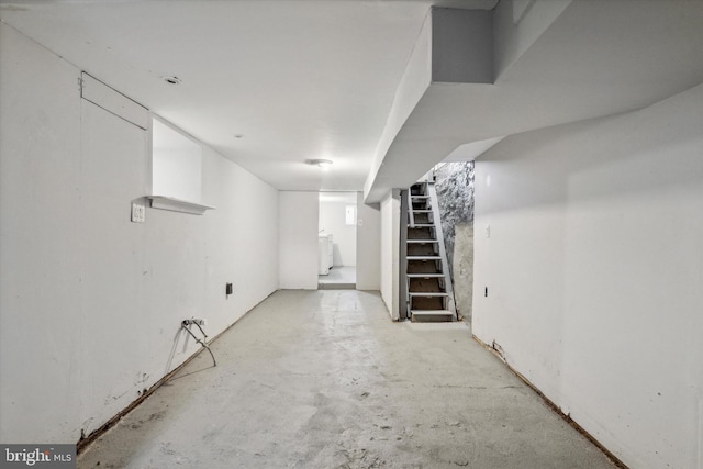 basement with washer / clothes dryer