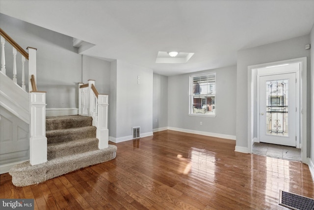 foyer featuring hardwood / wood-style floors