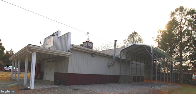 exterior space featuring a carport