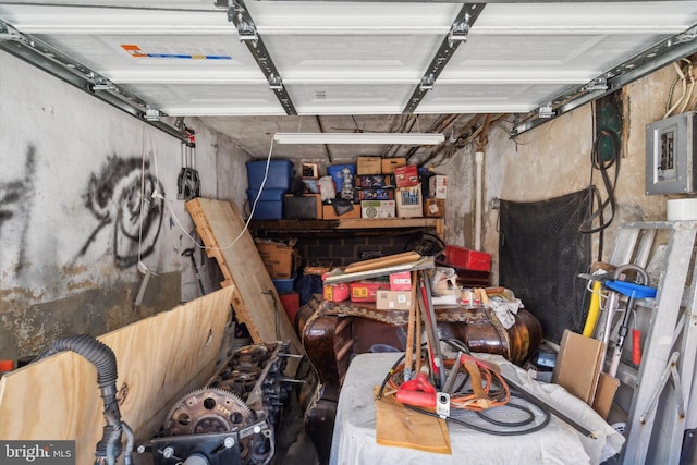 garage with electric panel