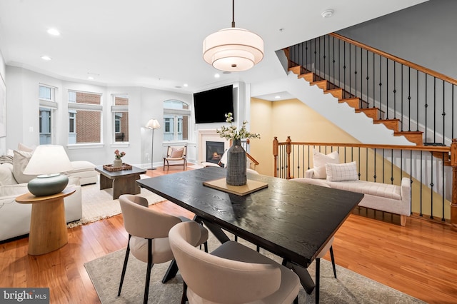 dining area featuring light hardwood / wood-style flooring