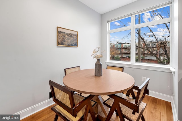 dining room with hardwood / wood-style floors