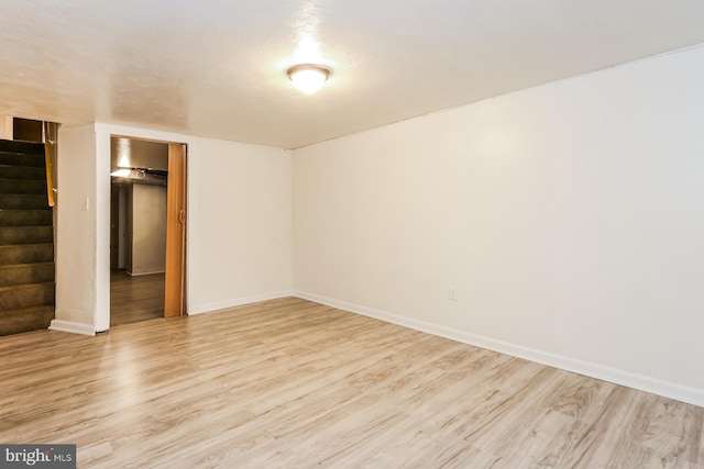 interior space with light hardwood / wood-style flooring