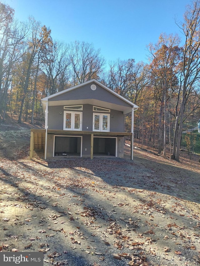 view of front of property featuring french doors